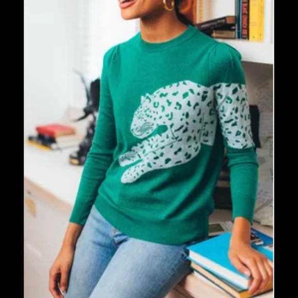 Tuckernuck Sweaters - NWT *TUCKERNUCK* Green *CHEETAH* Crew Neck Sweater: Size S
